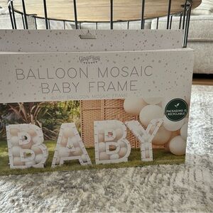 White Mosaic 'BABY' Frame - Party Decoration